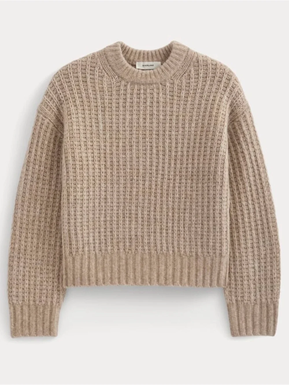 Everlane Waffle Sweater in Cloud | Heathered Oatmeal